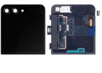 Samsung F731 Galaxy Z Flip5 felső akkufedél (hátlap) kamera lencsével és kis lcd kijelzővel, fekete (gyári)