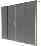 Mexen Velar Duo, 2 szárnyas eltolható kádparaván 170 x 150 cm, 8mm szürke üveg, arany fényes profil, 896-170-000-42-50 (896-170-000-42-50)