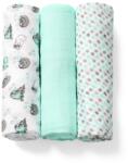 BabyOno bambusz-pamut textilpelenka 3 db - Menta lajhár