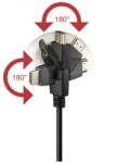 TECHLY HDMI kábel, 5 méter, high speed, Ethernet, forgatható fej, fekete (8057685309098)