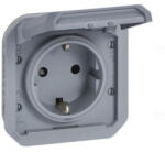 Legrand Plexo 55 2P+F csatlakozóaljzat csapófedéllel, csavaros vezetékbekötéssel, szürke 069571L Legrand (069571L)
