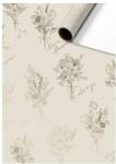  Stewo tekercses csomagolópapír (70x150 cm) bézs, ezüst virágcsokor, fényes, Kaleo (5) (2528520551)