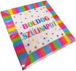  Boldog szülinapot színes csillagos papír szalvéta 25db-os