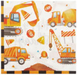  Munkagépek szülinapi party papir szalvéta 32x32cm, 16 db-os