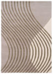  Wave, bézs alapon púder és karamell hullámvonalas, kézi szövésű prémium szőnyeg, 160x230cm