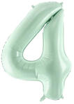 PartyDeco S. r. o 4. szám, világos zöld, fólia lufi, 72 cm