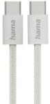 Hama Кабел за зареждане "Fabric", USB-C - USB-C, 1 m, Nylon, сив (HAMA-201728) - xtreme