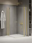 NEW TRENDY New Soleo Light Gold cabină de duș 90x90 cm pătrat auriu luciu/sticlă transparentă K-1885 (K1885)