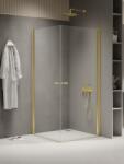 NEW TRENDY New Soleo Light Gold cabină de duș 100x100 cm pătrat auriu luciu/sticlă transparentă K-1884 (K1884)