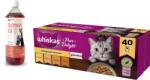 Whiskas WHISKAS Adult tasak 40 x 85 g Baromfi darabok - nedves eledel felnőtt macskáknak, zselében (darabok: csirke, pulyka, baromfi, kacsa) + Lab-V lazacolaj 100% kutyáknak és macskáknak minden korosztály sz