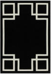 HAMPTON Black, fekete szőnyeg, fehér Art Deco kerettel, különleges szennytaszító felületkezeléssel