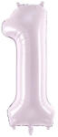 PartyDeco S. r. o 1. szám, világos lila, fólia lufi, 72 cm