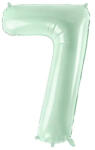 PartyDeco S. r. o 7. szám, világos zöld, fólia lufi, 72 cm