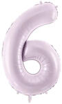 PartyDeco S. r. o 6. szám, világos lila, fólia lufi, 72 cm