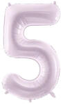 PartyDeco S. r. o 5. szám, világos lila, fólia lufi, 72 cm