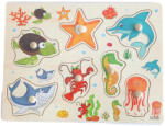  Fogantyús fa puzzle, fogós puzzle, kirakó 30x23 cm - Tengeri állatok Nr3