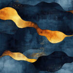 Takoy Jersey anyag Milano kék-arany színű márvány 150cm