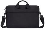 DEVIA JUSTYLE kézitáska álló LAPTOP/NOTEBOOK/TABLET (univerzális, textil, kézpánt, 15-16, 2" méret) FEKETE (ST348525)