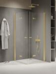 NEW TRENDY New Soleo Light Gold cabină de duș 90x80 cm dreptunghiular auriu luciu/sticlă transparentă K-1952 (K1952)