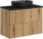 Comad Set dulap Comad Nova Oak NOVA OAK A 82-80-2S, lavoar Comad Beyond BEYOND 5 BLACK ( E-6564 ), NOVA BLACK B 89-80 (SETNOABBLACK80CMSUNBEYOND5BM)