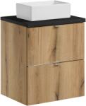 Comad Set dulap Comad Nova Oak NOVA OAK A 82-50-2S, lavoar Comad Gaja UN-GAJA35-SW 78570A(35), NOVA BLACK B 89-50 (SETNOABBLACK50CMSUNGAJA35SW)