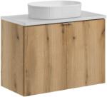 Comad Készlet szekrény Comad Nova Oak NOVA OAK A 82-80-2D, mosdótál Comad Beyond BEYOND 5 WHITE ( E-6564 ), NOVA WHITE 89-80