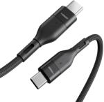 VEGER CC01 - 60W USB Type-C - USB Type-C kábel - 120 cm, 60W töltés, gyöngyvászon borítás - fekete