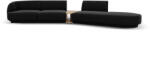 Micadoni Canapea modulara Miley cu tapiterie din tesatura structurala si colt pe partea dreapta, negru (MIC_SET3R_140_F1_MILEY7) Canapea