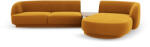 Micadoni Coltar modular Miley cu tapiterie din catifea si colt pe partea dreapta, galben (MIC_SET1R_51_F1_MILEY7)