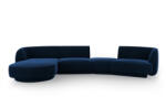 Micadoni Coltar modular Miley cu tapiterie din catifea si colt pe partea stanga, albastru royal (MIC_SET5L_51_F1_MILEY2)