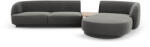 Micadoni Coltar modular Miley cu tapiterie din catifea si colt pe partea dreapta, gri deschis (MIC_SET1R_51_F1_MILEY3)