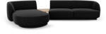 Micadoni Coltar modular Miley cu tapiterie din tesatura structurala si colt pe partea stanga, negru (MIC_SET1L_140_F1_MILEY7)