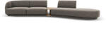 Micadoni Canapea modulara Miley cu tapiterie din tesatura structurala si colt pe partea dreapta, gri (MIC_SET3R_140_F1_MILEY6) Canapea