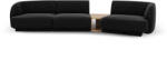 Micadoni Canapea modulara Miley cu tapiterie din tesatura structurala si colt pe partea dreapta, negru (MIC_SET2R_140_F1_MILEY7) Canapea