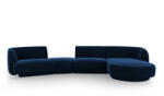 Micadoni Coltar modular Miley cu tapiterie din catifea si colt pe partea dreapta, albastru royal (MIC_SET5R_51_F1_MILEY2)