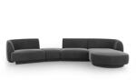 Micadoni Coltar modular Miley cu tapiterie din catifea si colt pe partea dreapta, gri (MIC_SET5R_51_F1_MILEY4)