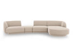 Micadoni Coltar modular Miley cu tapiterie din tesatura structurala si colt pe partea dreapta, bej (MIC_SET5R_140_F1_MILEY2)