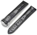  Curea piele deployant neagră tip OMEGA 22mm