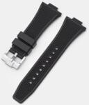  Curea silicon neagră pentru Tissot PRX de 40mm diametru