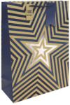 Eurowrap ajándéktasak (33x45, 5x15 cm) kraft, kék, csillagos (5) (34966-1WC)