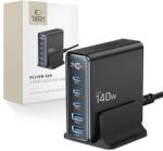 Tech-Protect Hálózati Töltőtech-protect Dc140w-gan 5-port Desktop Charger Pd140w/qc3.0 Black