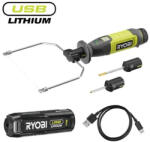 RYOBI 4V USB Lithium melegenvágó, adapterekkel, 1x2, 0Ah akkumulátor, töltő - RHC4-120G (5133006198) - mzona