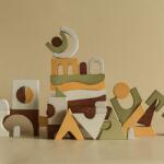 Minmimcph Jucarie din lemn - Blocuri puzzle (PG37) - ookee