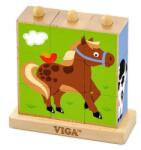 Viga Toys Cuburi montessori Animale de ferma (VIG50833)