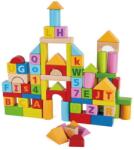 Hape Cuburi din lemn de construit cu litere si cifre (80 piese in galeata) (E8402)