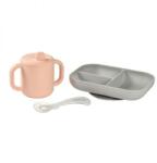 BÉABA Set de masa silicon cu cana Beaba Old Pink (B913527)