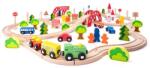 Woodyland Jucarie din lemn - Set tren cu pod si bariera (90 piese) (93062) - ookee