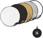 K&F Concept 5in1 derítőlap, reflektor fogantyúval 60cm (feh, fek, arany, ezüst, transp) + hordtáska (KF-18-0004)