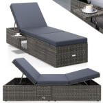 CASARIA Kerti rattan nyugágy 200x58x33 cm - szürke (996902)
