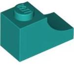 LEGO® 78666c39 - LEGO sötét türkiz inverz fél-boltív 1 x 2 méretű, íves (78666c39)